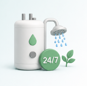 Agua caliente sanitaria 24/7 aerotermia